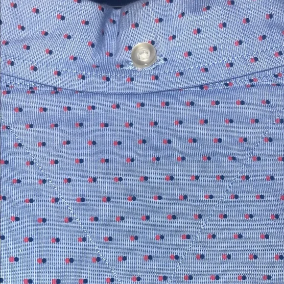 Tommy Hilfiger Blue Pattern Casual Button Down Shirt - Picture 3 of 3
